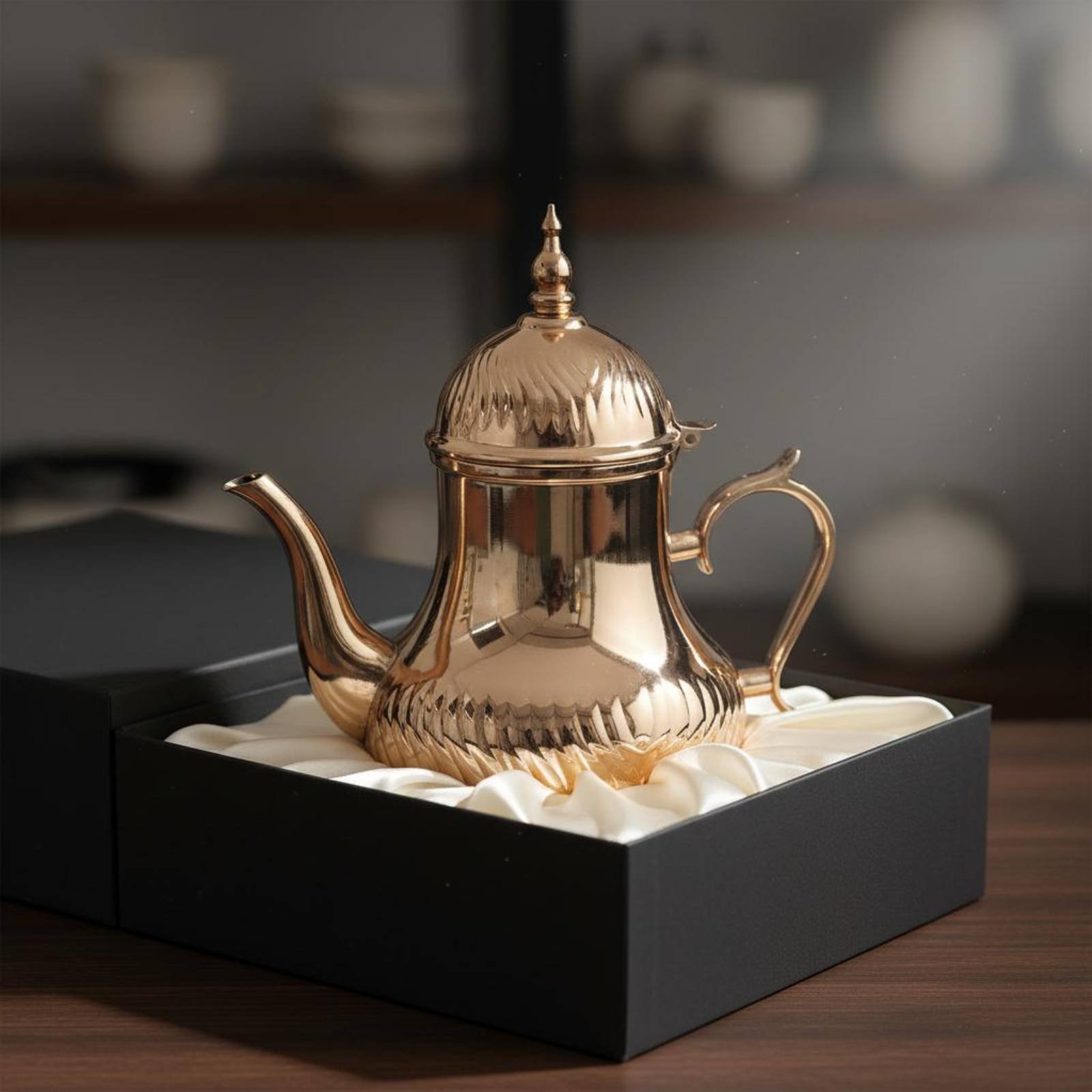 Coffee Tea Pot - Middle Eastern Dallah Mirror Polished Arabian