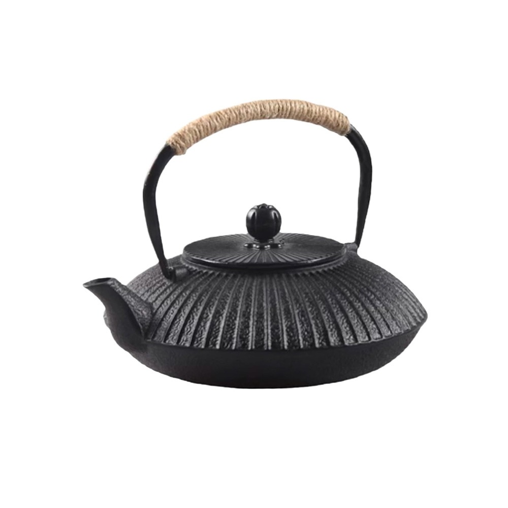 Cast Iron Teapot - 800ml Cast Iron Teapot Umbrella Shaped,