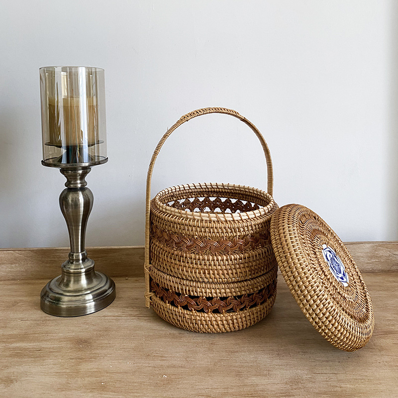 Vietnam Coffee Tea - Direct wholesale Vietnam rattan double-layer food