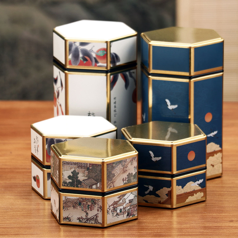 Cast Iron Teapot - Creative Hexagonal Teapot Tin Can Chinese