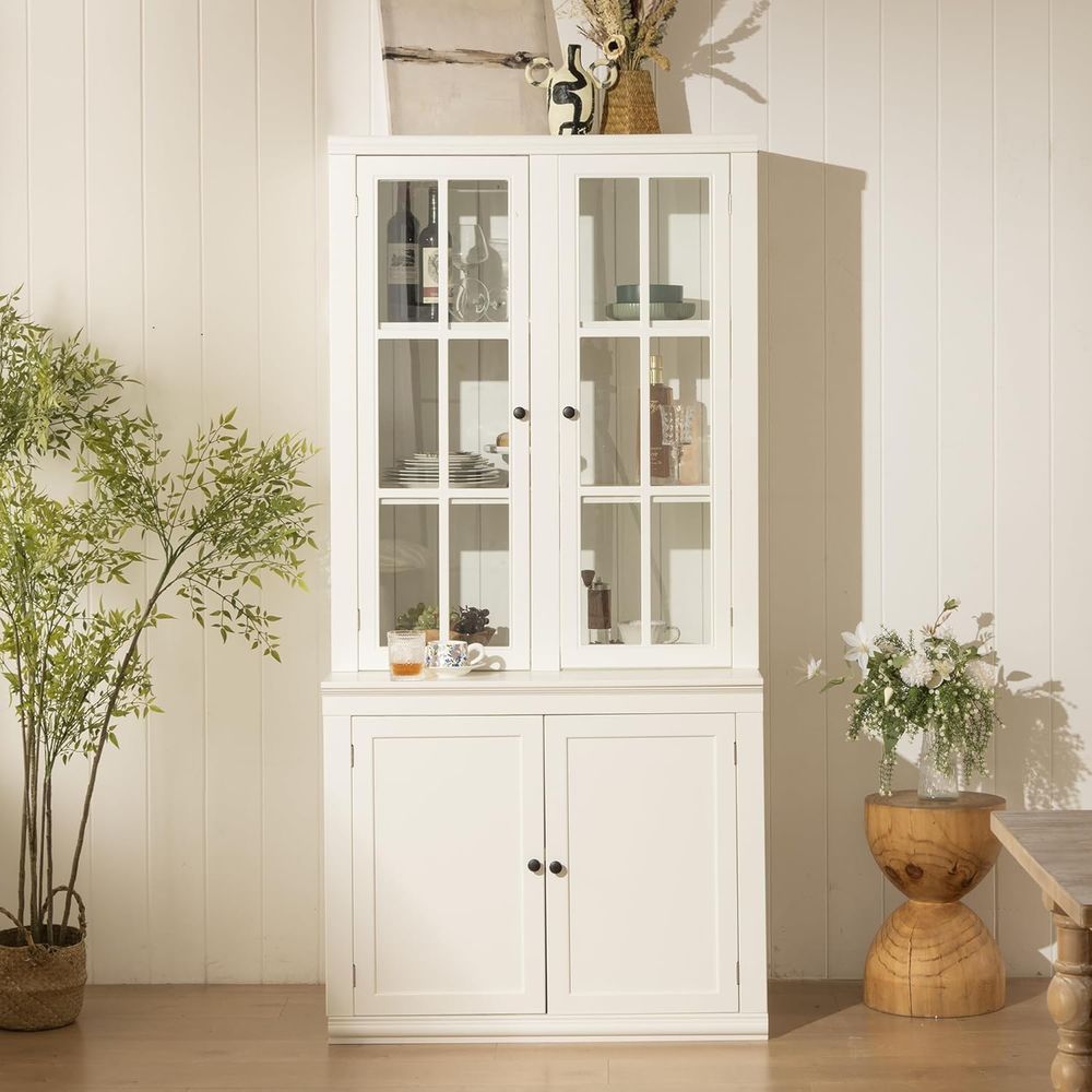 Coffee & Tea Restaurant - 75 Tall White Glass Door Kitchen