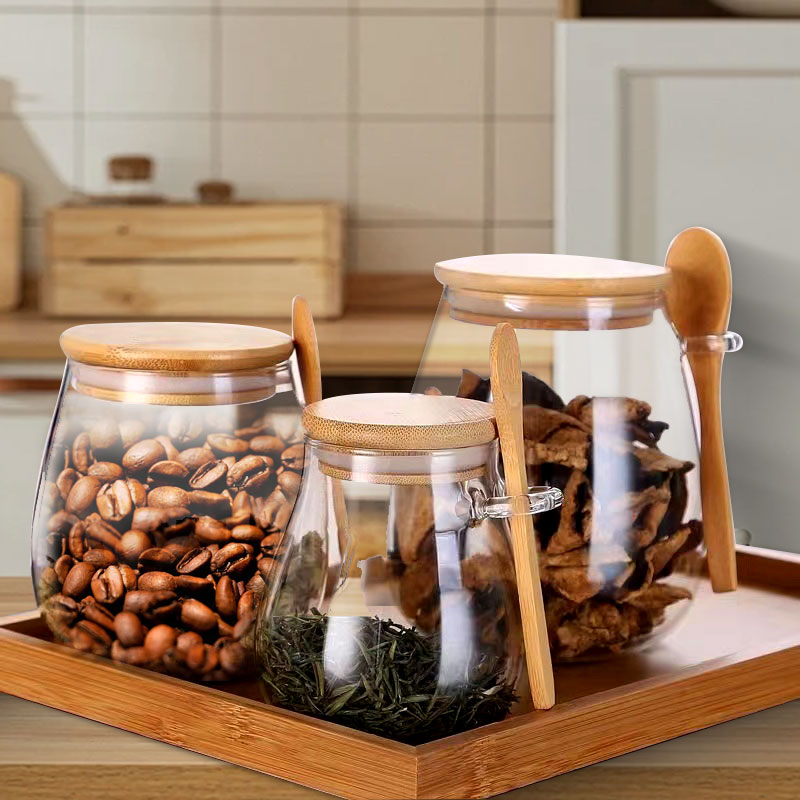 34oz sealed glass jar with spo - Coffee Tea Canister Set ulasan dan harga