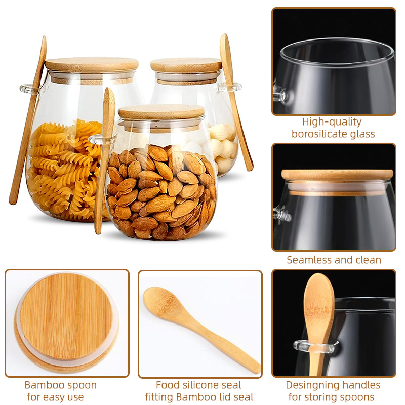 34oz sealed glass jar with spo - Coffee Tea Canister Set ulasan dan harga