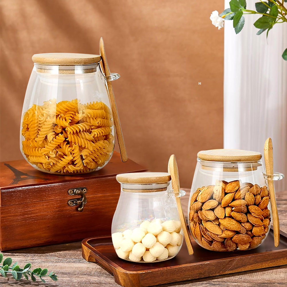 34oz sealed glass jar with spo - Coffee Tea Canister Set ulasan dan harga