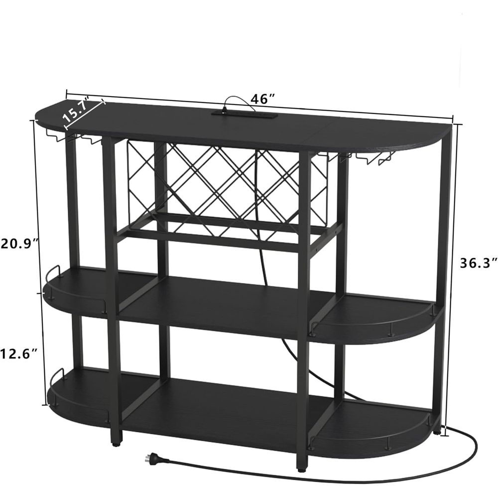 Black 3-Tier Coffee Table with - Coffee & Tea Restaurant ulasan dan harga