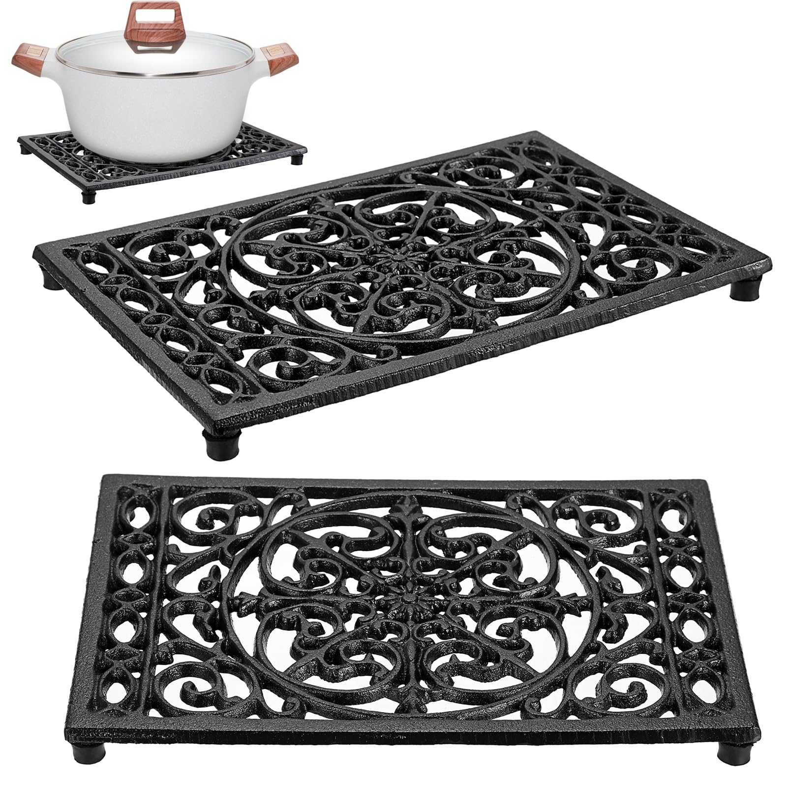 Rectangle Cast Iron Trivet Hea - Cast Iron Teapot ulasan dan harga