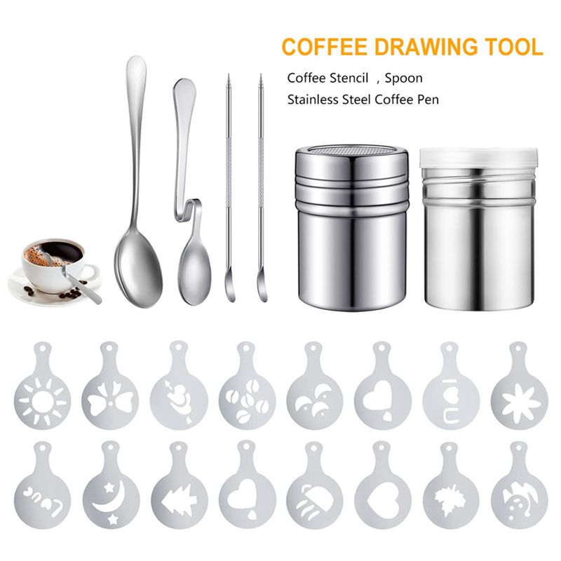 22PCS Reusable Coffee Decorati - Coffee Stencil Art ulasan dan harga