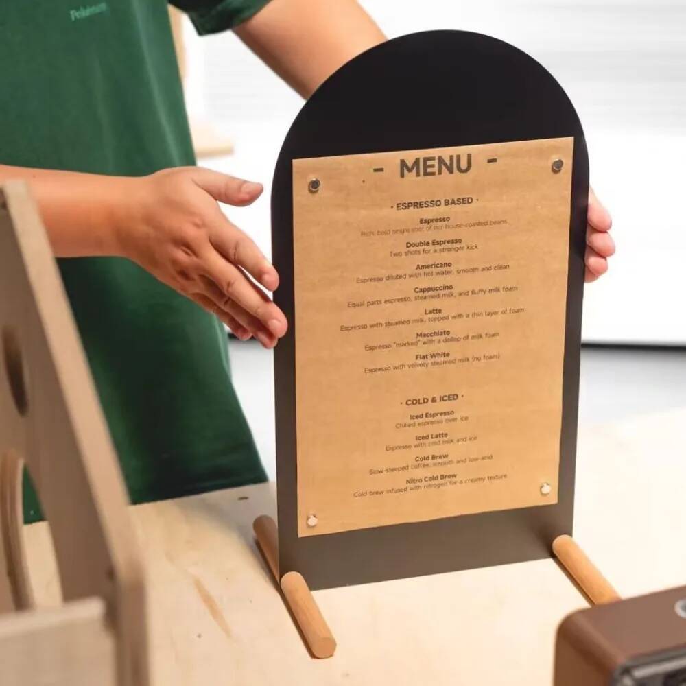 Metal Hand-Painted Menu Stand  - Coffee Tea Menu ulasan dan harga