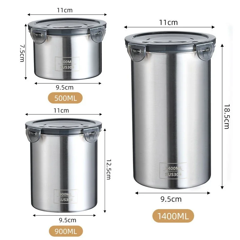 Stainless Steel Food Container - Coffee Tea And Sugar Canisters ulasan dan harga