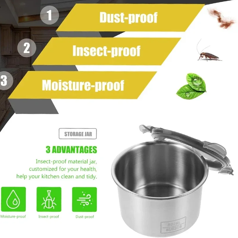 Stainless Steel Food Container - Coffee Tea And Sugar Canisters ulasan dan harga