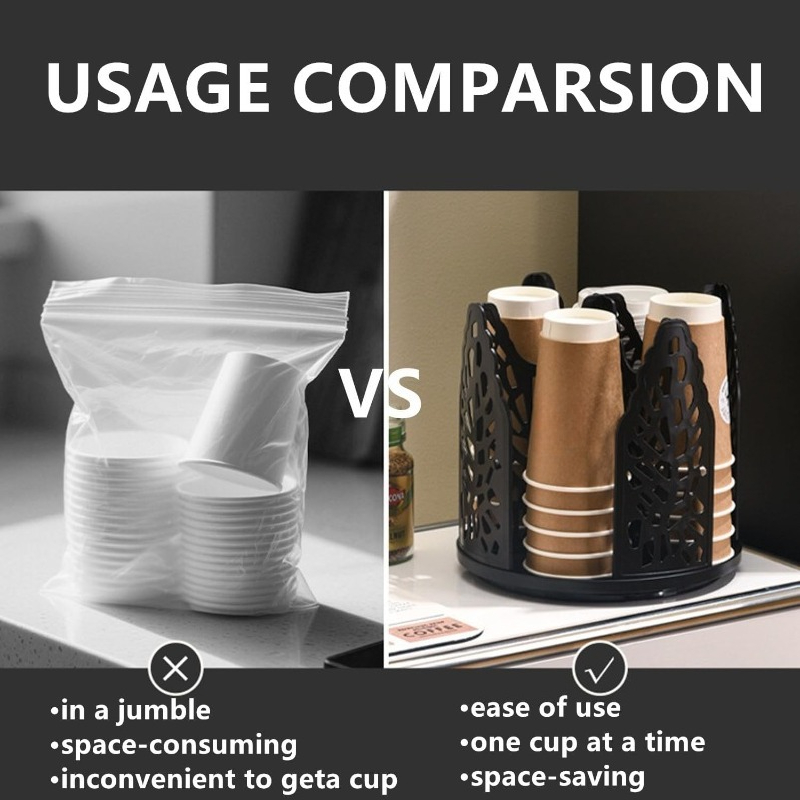360° Rotatable Cup Holder 4 Co - Dispenser Coffee And Tea ulasan dan harga