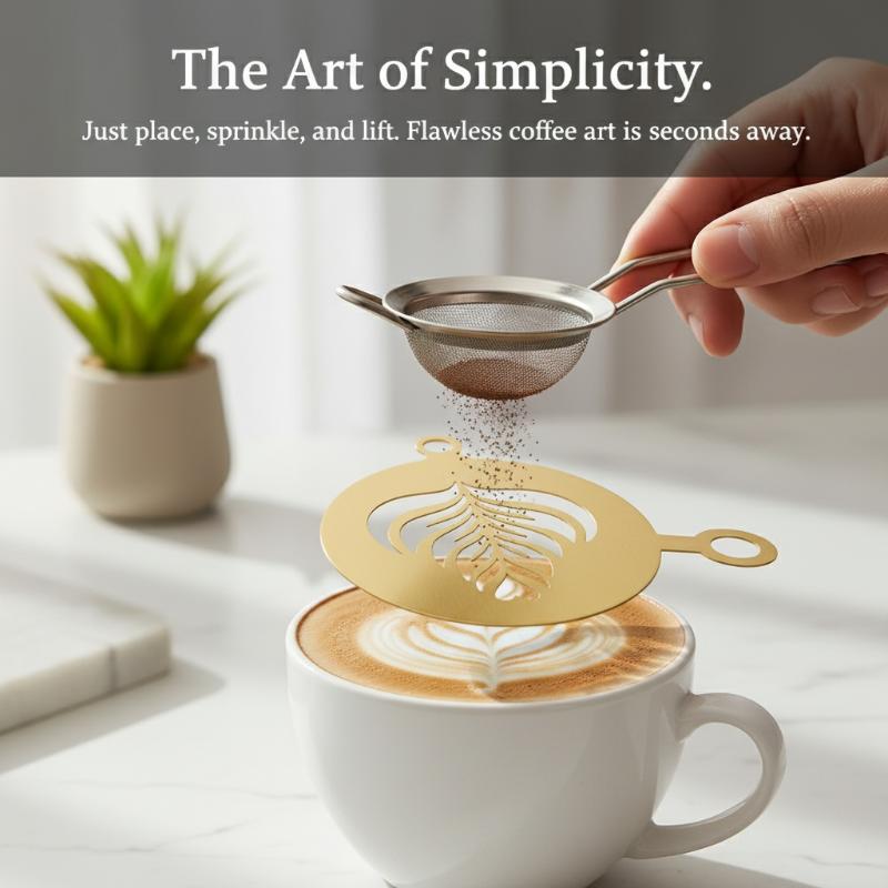 4Pcs Stainless Steel Coffee St - Coffee Stencil Art ulasan dan harga