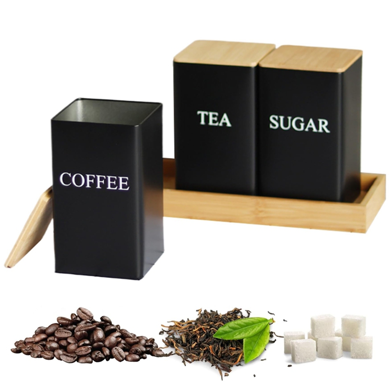3PCS Set Tea Coffee Sugar Cani - Coffee Tea Canister Set ulasan dan harga