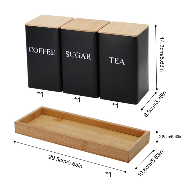 3PCS Set Tea Coffee Sugar Cani - Coffee Tea Canister Set ulasan dan harga