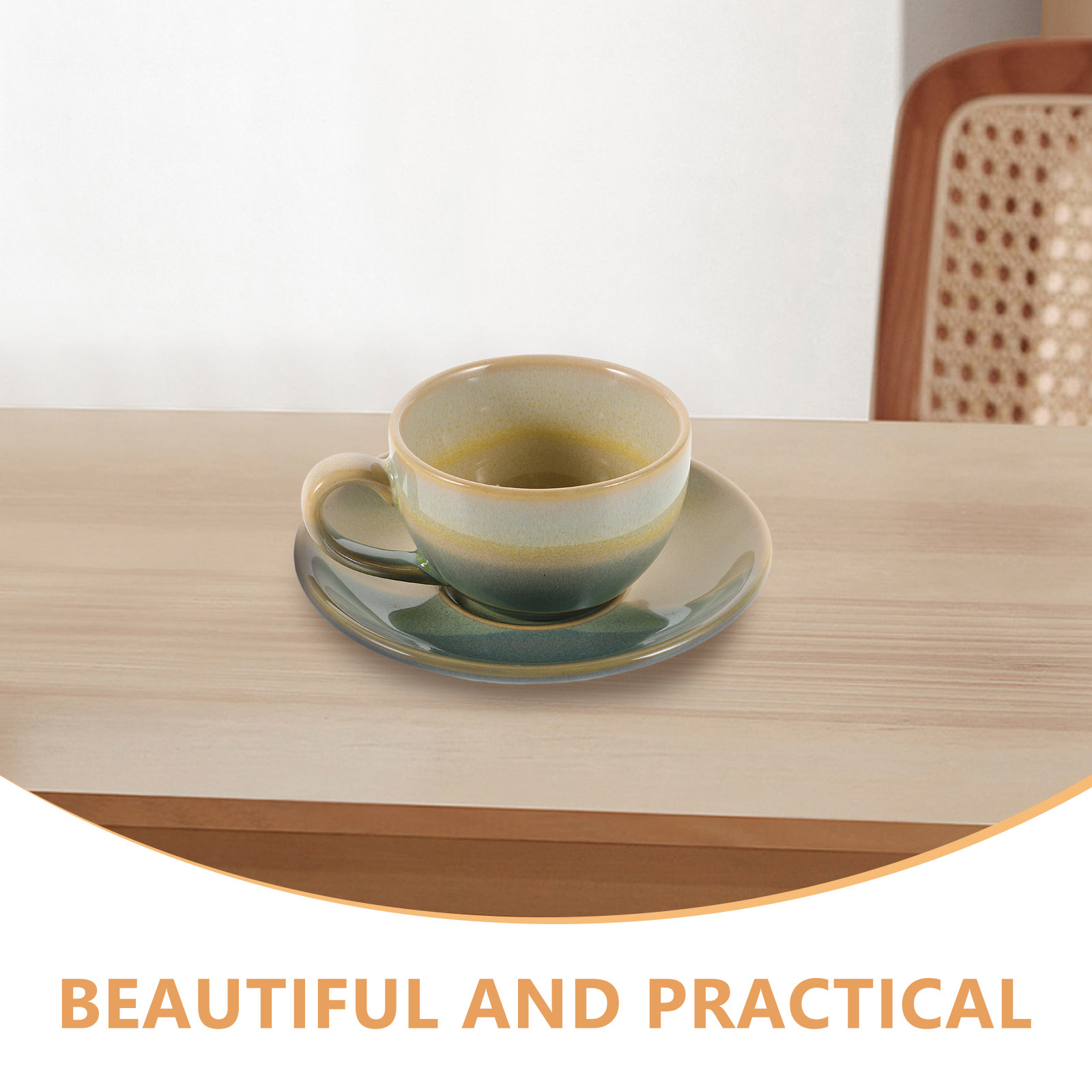 1Set Ceramic Coffee Cup Saucer - Mug Tea Coffee ulasan dan harga