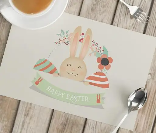 Cartoon Easter Bunny Eggs Prin - Coffee Tea Place ulasan dan harga