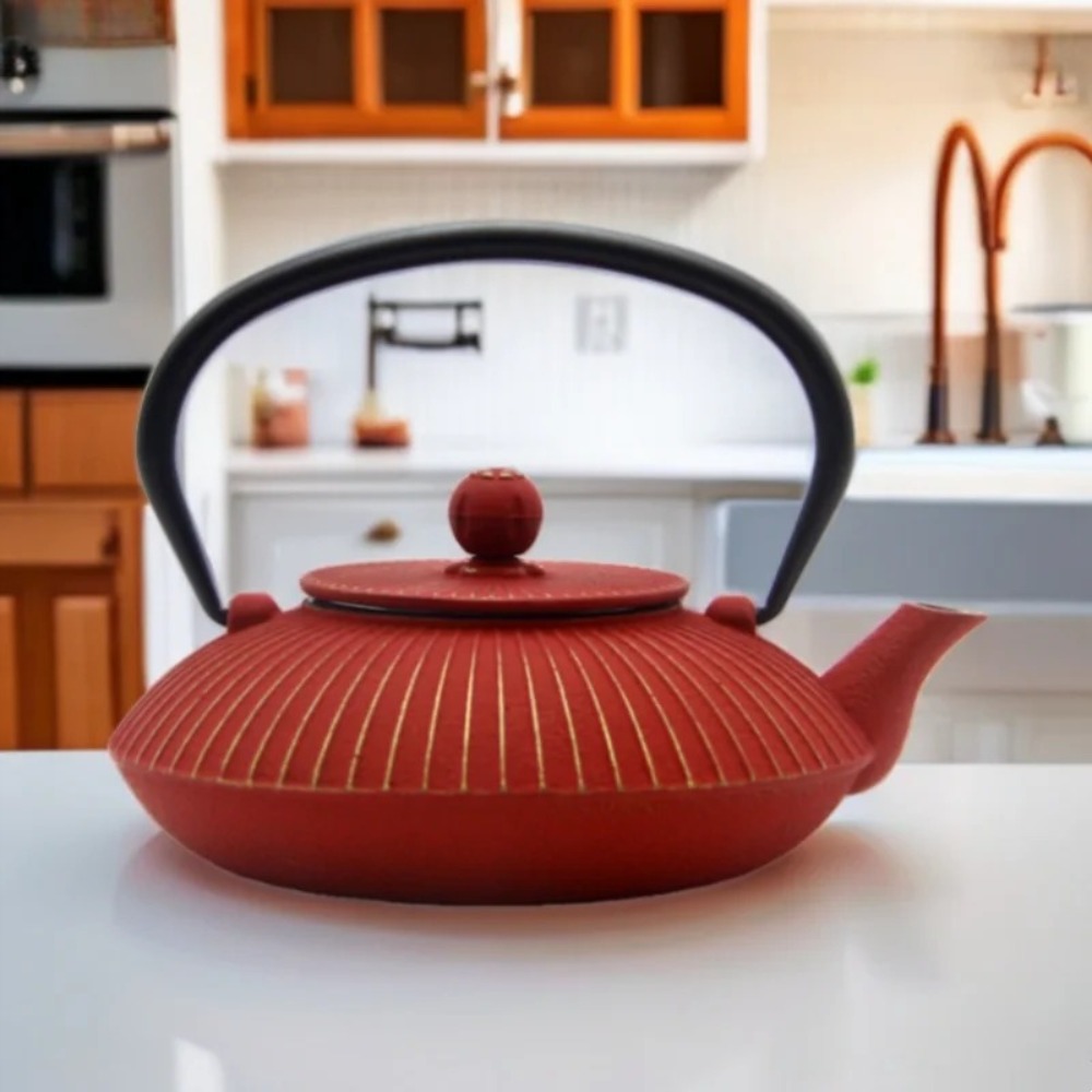 800ml Cast Iron Teapot Umbrell - Cast Iron Teapot ulasan dan harga