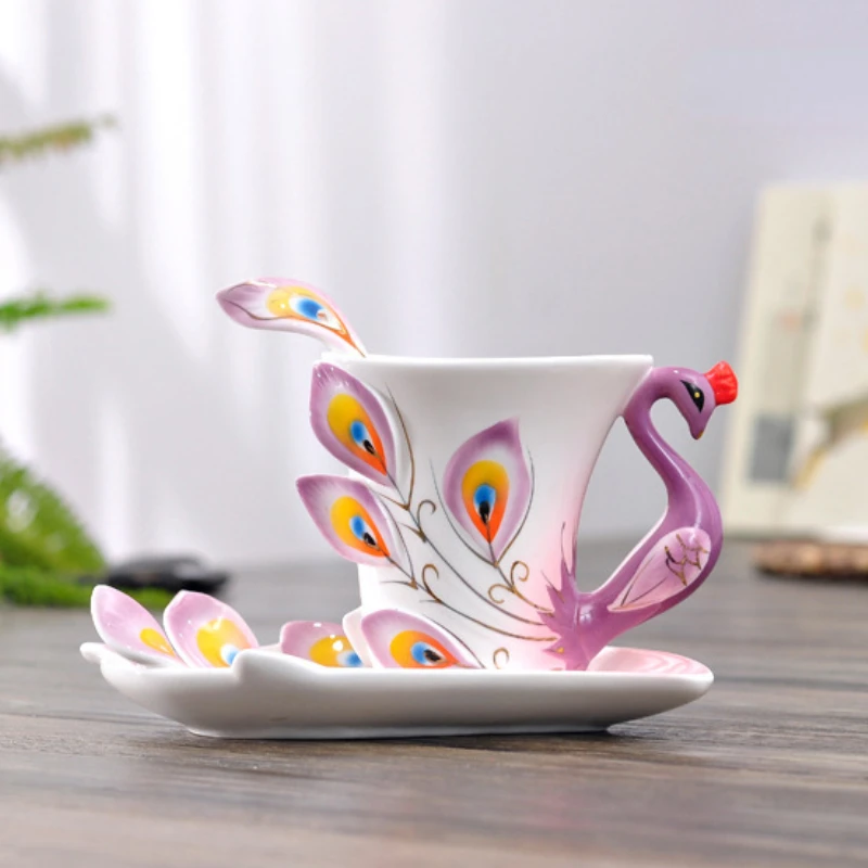 Ceramics Peacock Coffee Mug Cu - Coffee Tea Difference ulasan dan harga