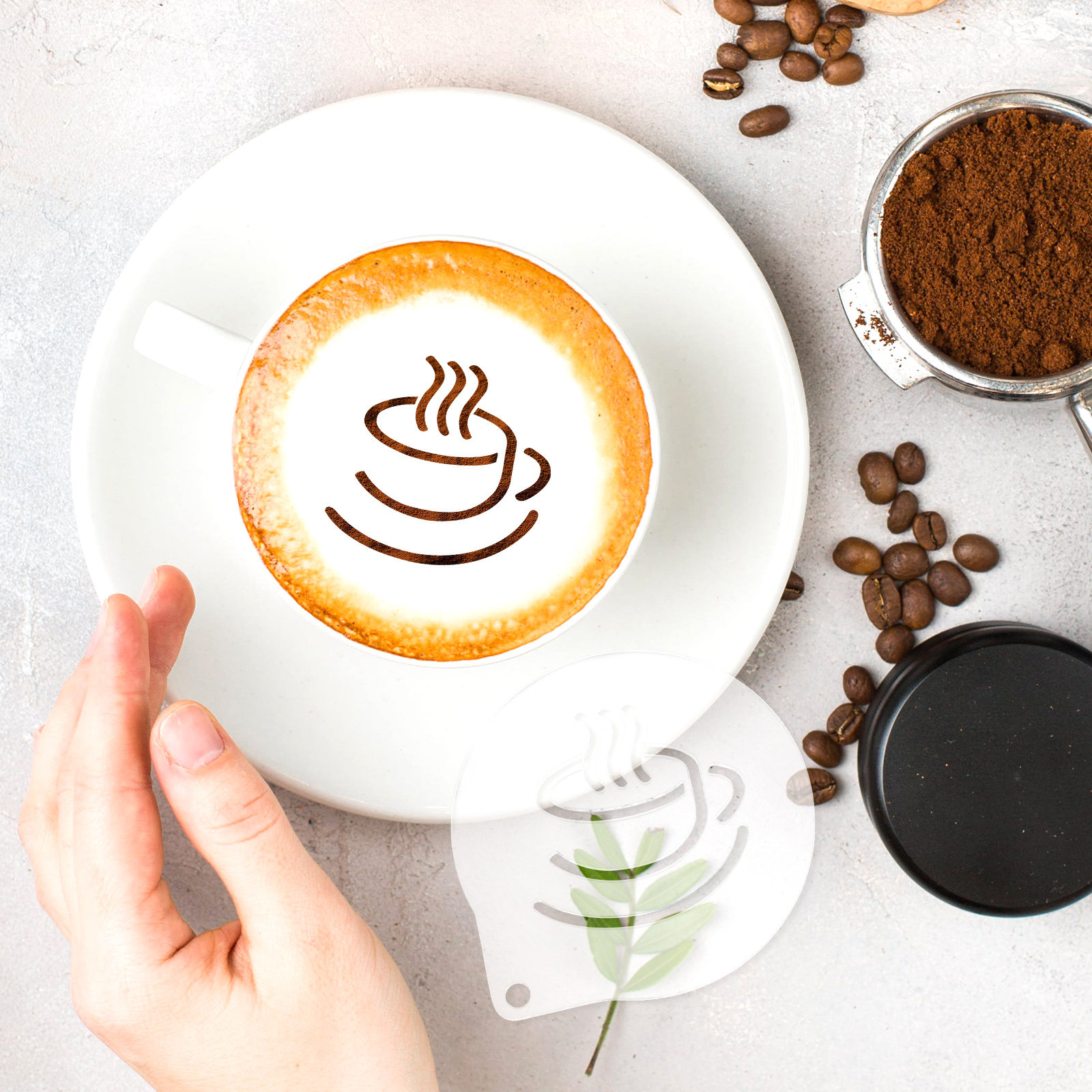 Lightweight Acrylic Coffee Ste - Coffee Stencil Art ulasan dan harga
