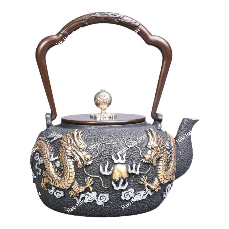 Double dragon bead iron pot Ja - Cast Iron Teapot ulasan dan harga