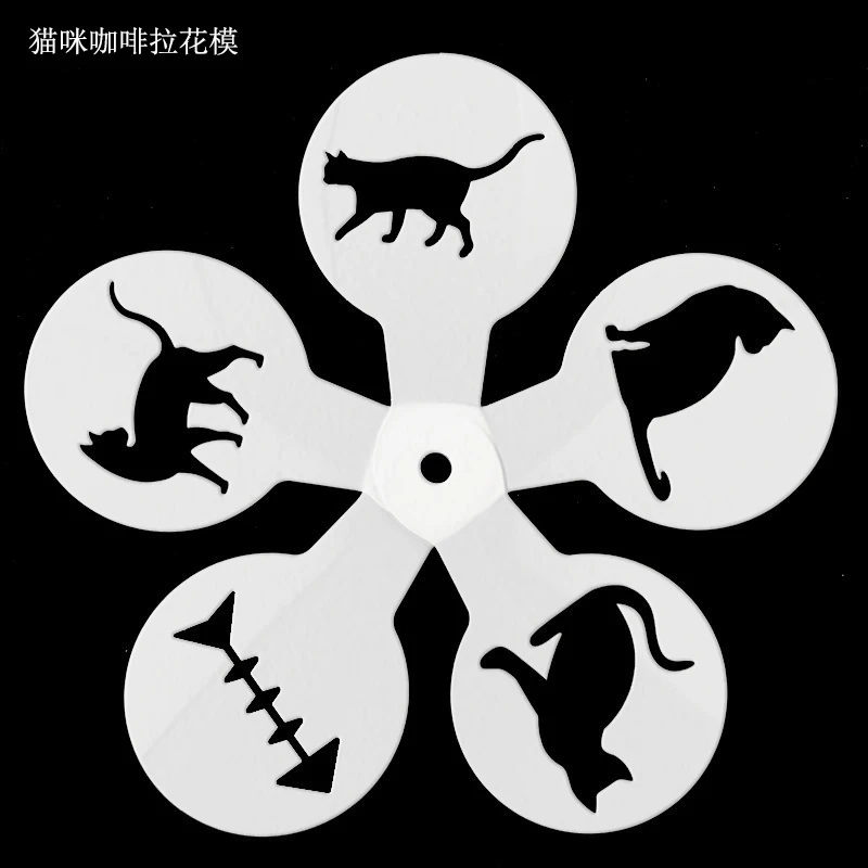 5Pcs DIY Coffee Latte Art Sten - Coffee Stencil Art ulasan dan harga