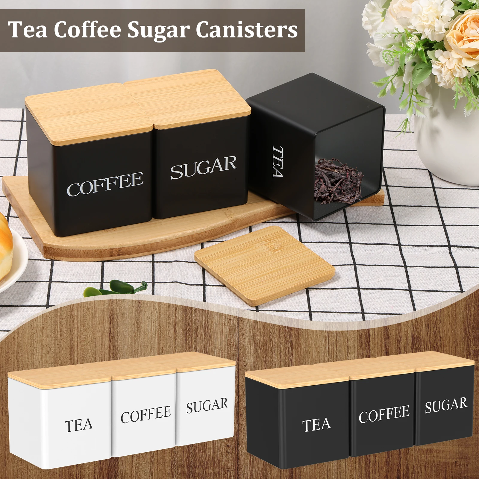 3Pcs Set 500ml Tea Sugar Coffe - Coffee Tea Canister Set ulasan dan harga