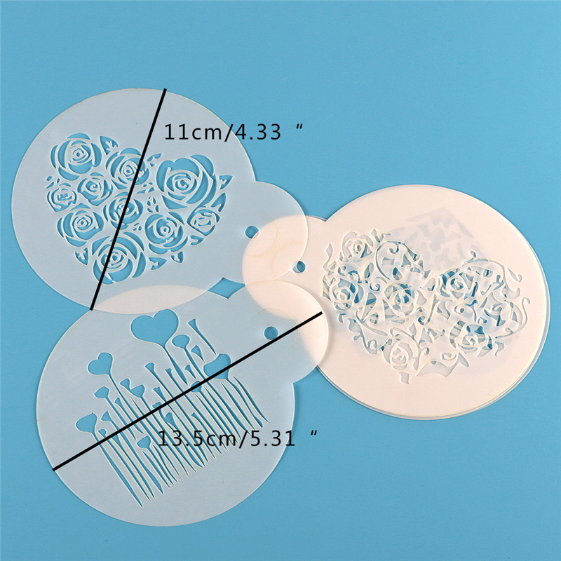 Aomily 6pcs/Set Valentine's Da - Coffee Stencil Art ulasan dan harga