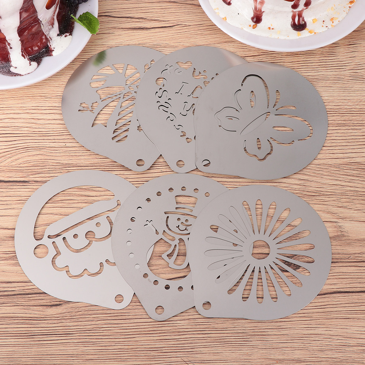 1Set Coffee Stencils Stainless - Coffee Stencil Art ulasan dan harga