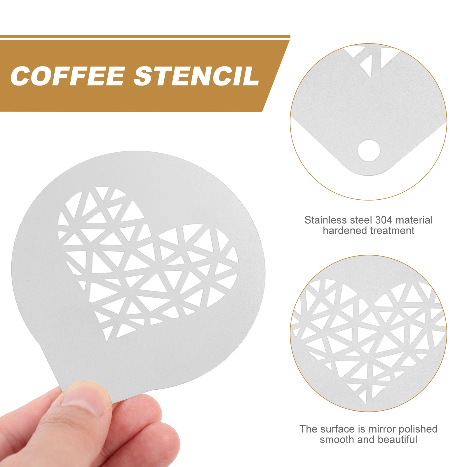 3Pcs Food Grade Stainless Stee - Coffee Stencil Art ulasan dan harga