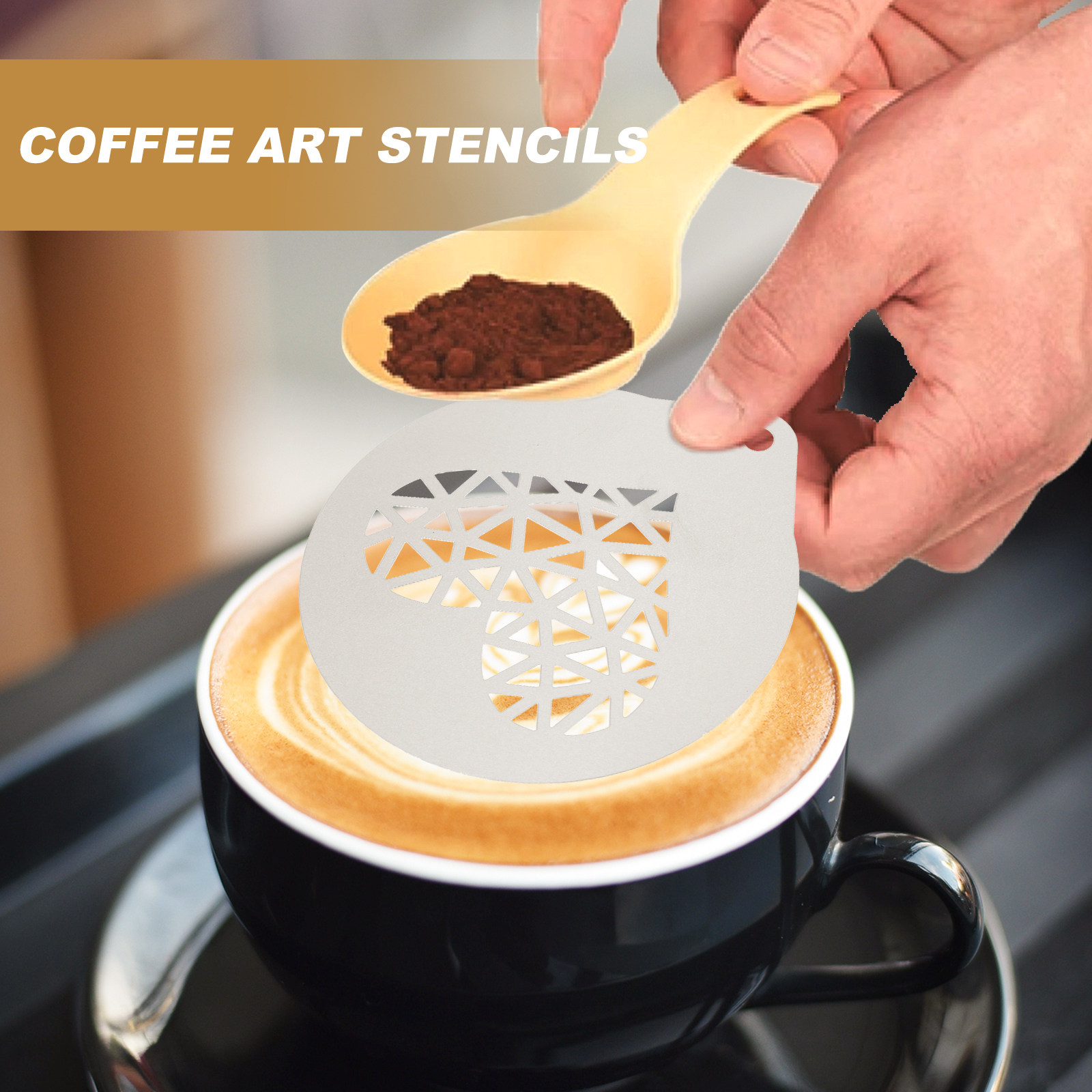 3Pcs Food Grade Stainless Stee - Coffee Stencil Art ulasan dan harga