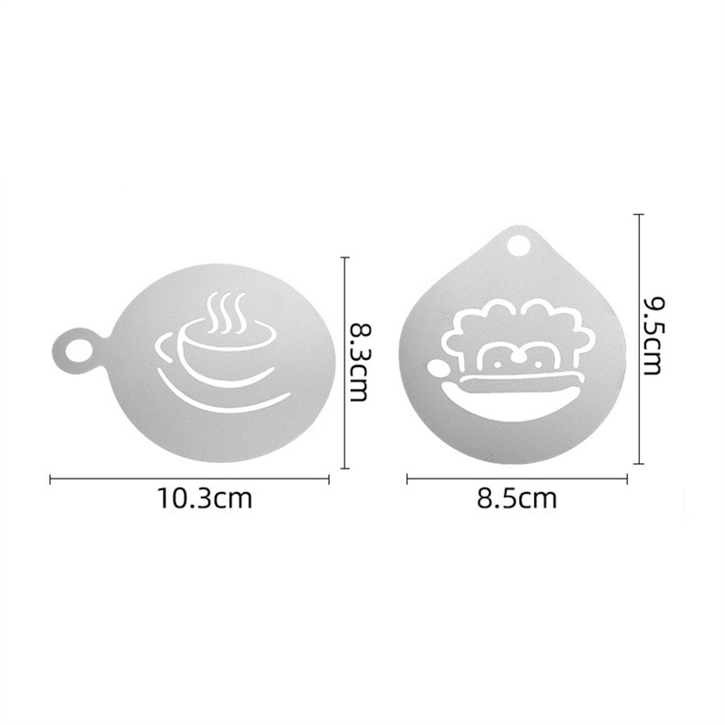 12pcs Stainless Steel Cafe Foa - Coffee Stencil Art ulasan dan harga