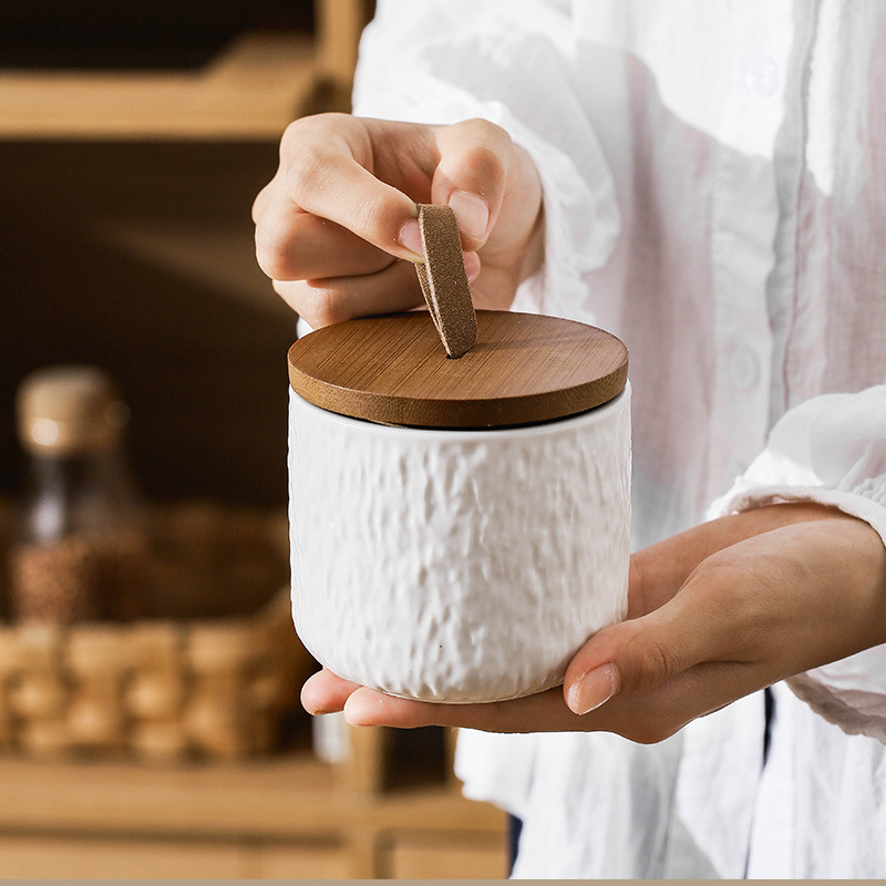 Rock Pattern Ceramic Tea Stora - Coffee Tea And Sugar Canisters ulasan dan harga
