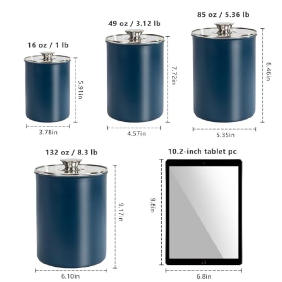 Stainless Steel Food Canister  - Coffee Tea Canister Set ulasan dan harga