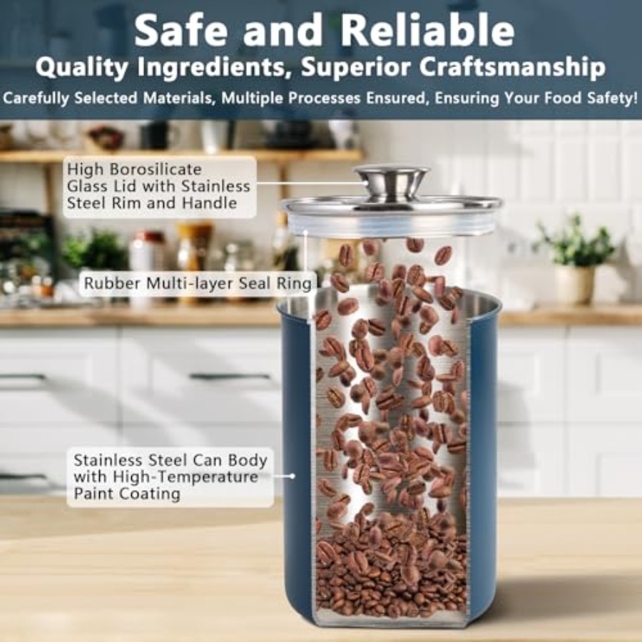 Stainless Steel Food Canister  - Coffee Tea Canister Set ulasan dan harga