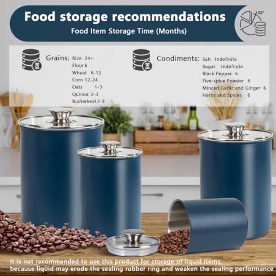Stainless Steel Food Canister  - Coffee Tea Canister Set ulasan dan harga
