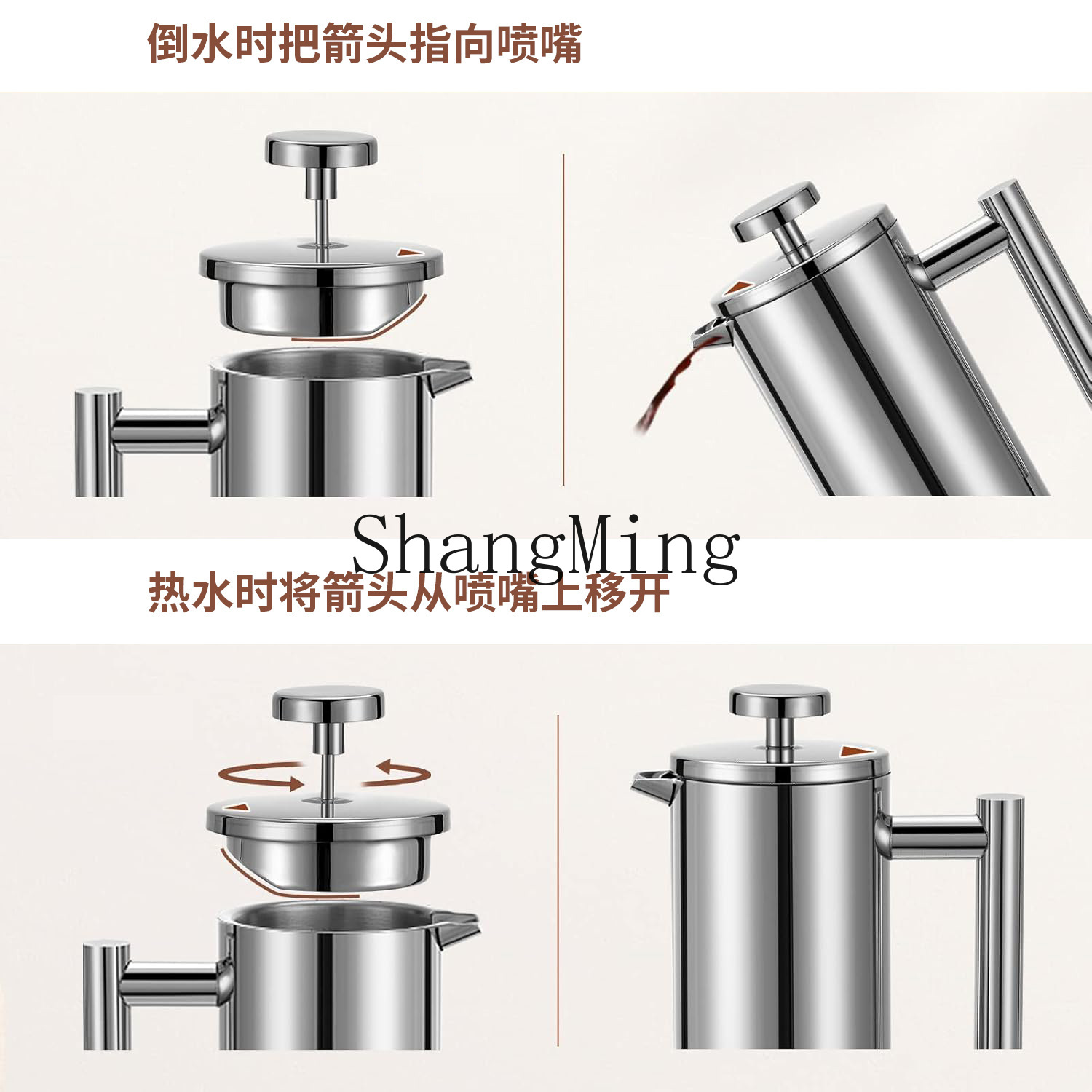 DSA stainless steel French pre - Coffee Tea Pot ulasan dan harga