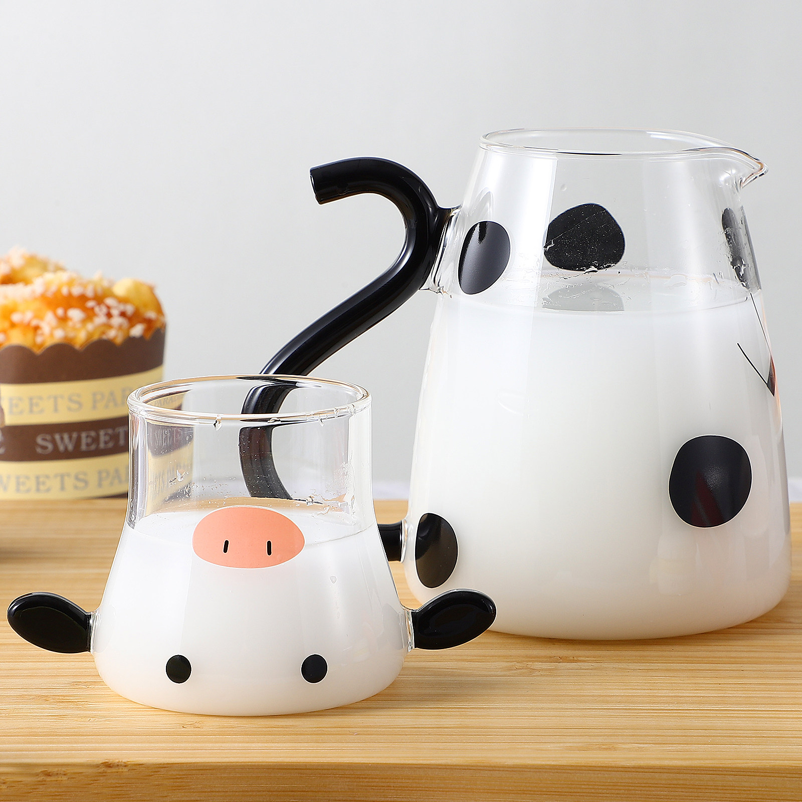 Glass Kettle with Cup Cartoon  - Dispenser Coffee And Tea ulasan dan harga