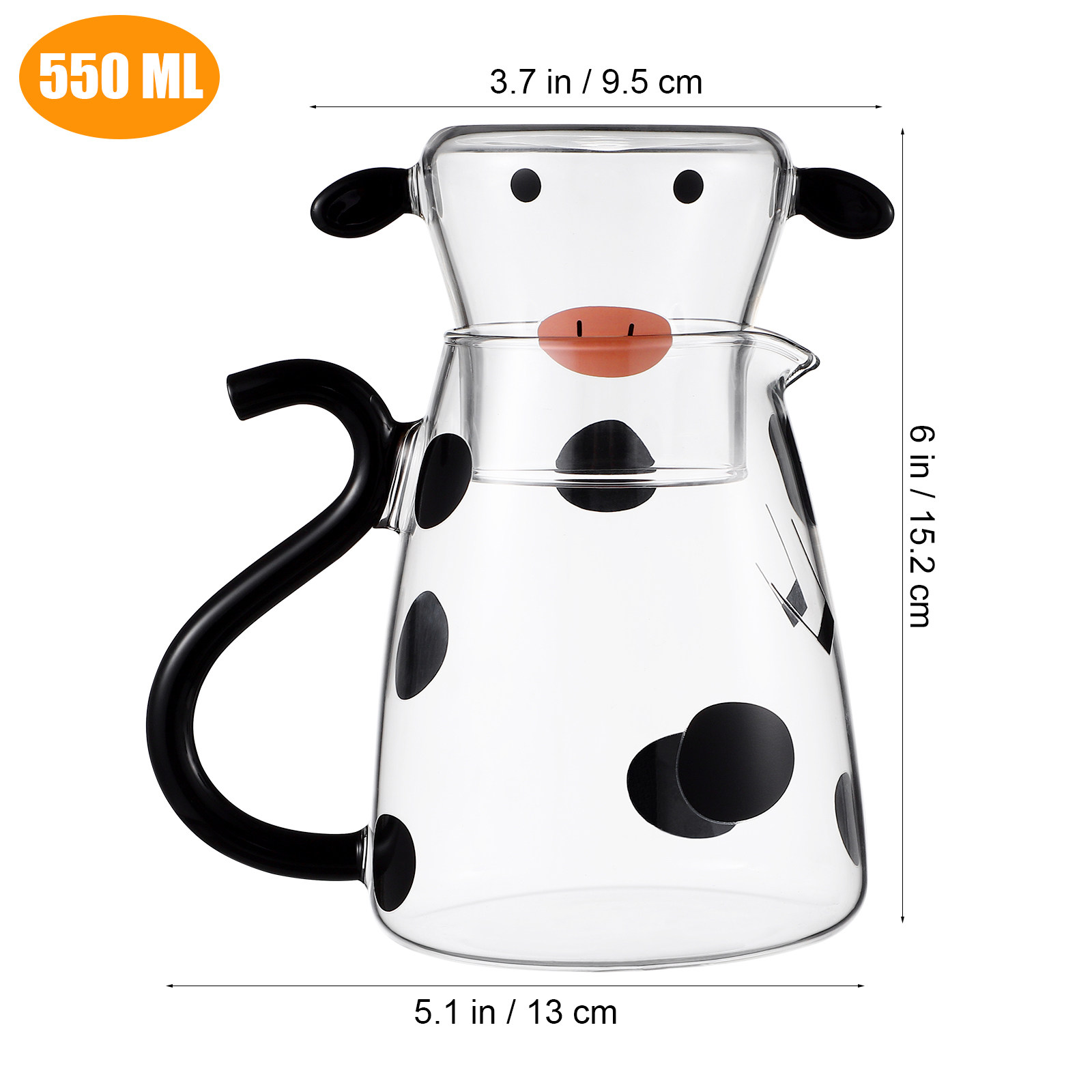 Glass Kettle with Cup Cartoon  - Dispenser Coffee And Tea ulasan dan harga