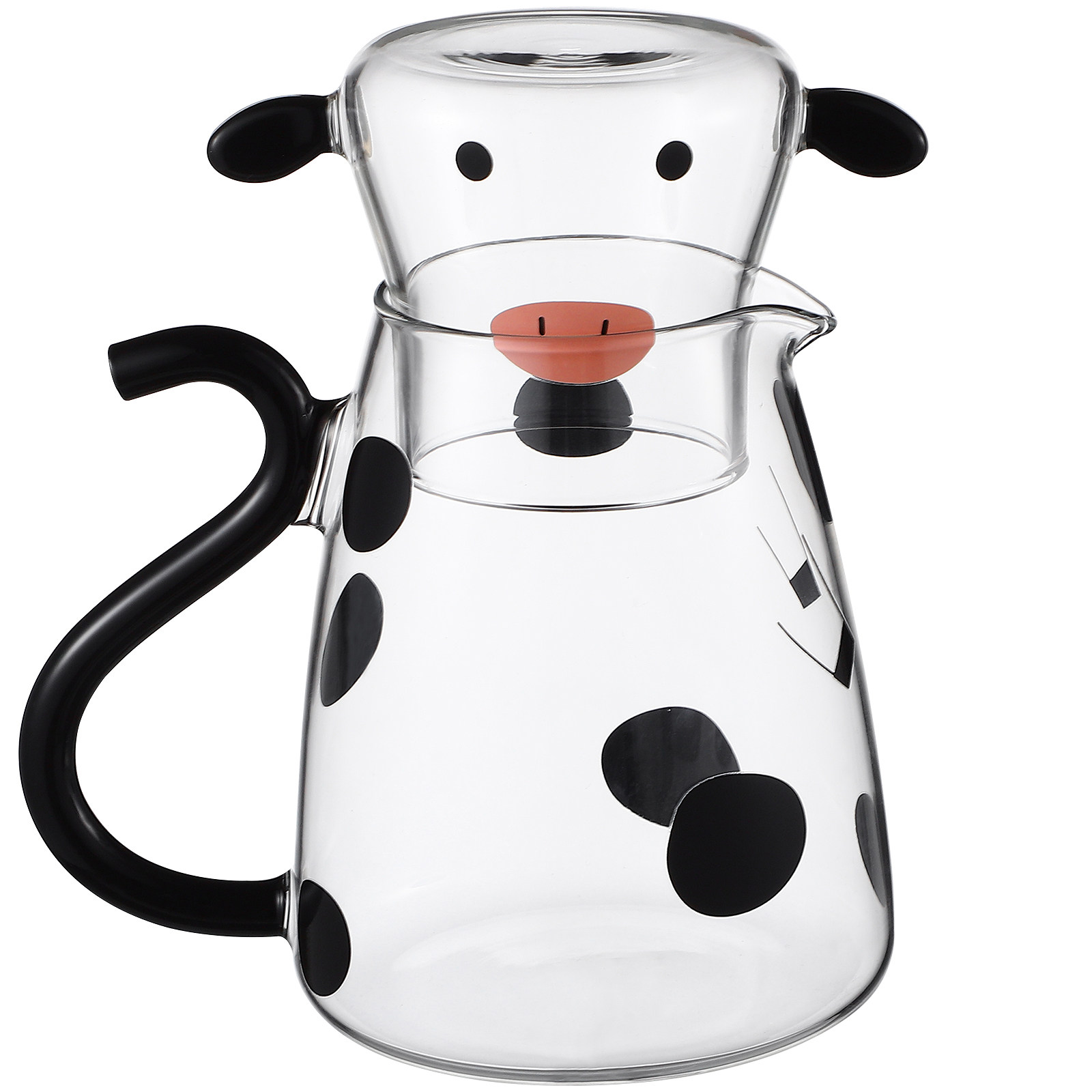 Glass Kettle with Cup Cartoon  - Dispenser Coffee And Tea ulasan dan harga