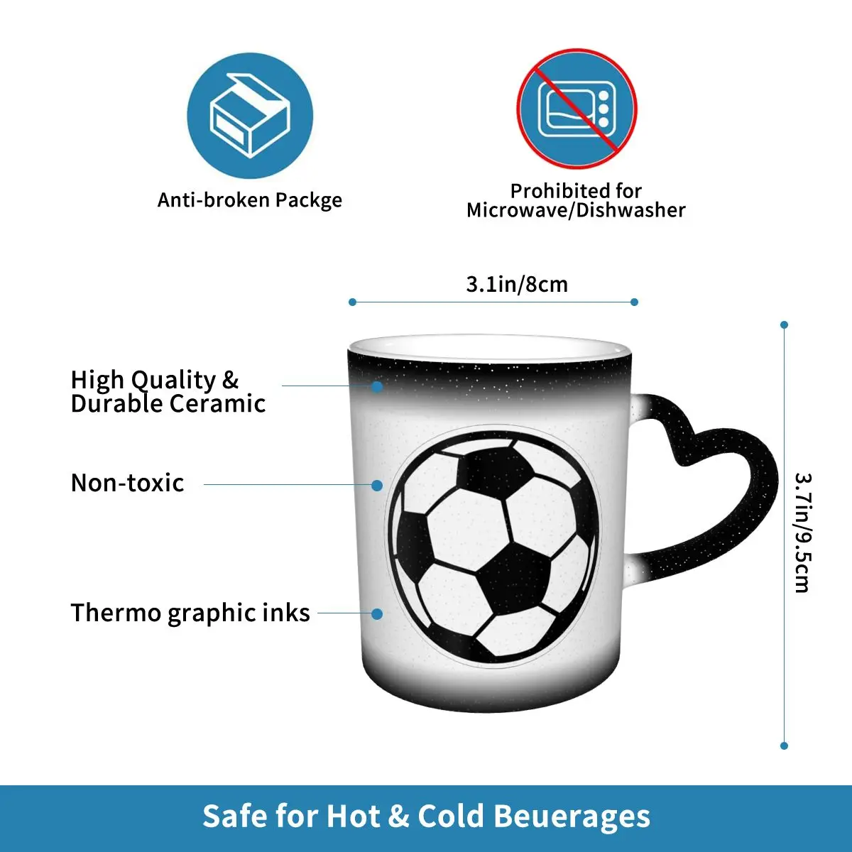 Soccer Ball Football Icon Mug  - Coffee Tea Icon ulasan dan harga