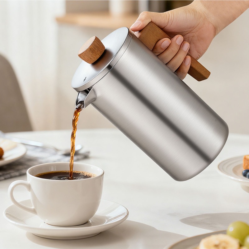 JUSTINLAU 1000ml Stainless Ste - Coffee Tea Pot ulasan dan harga