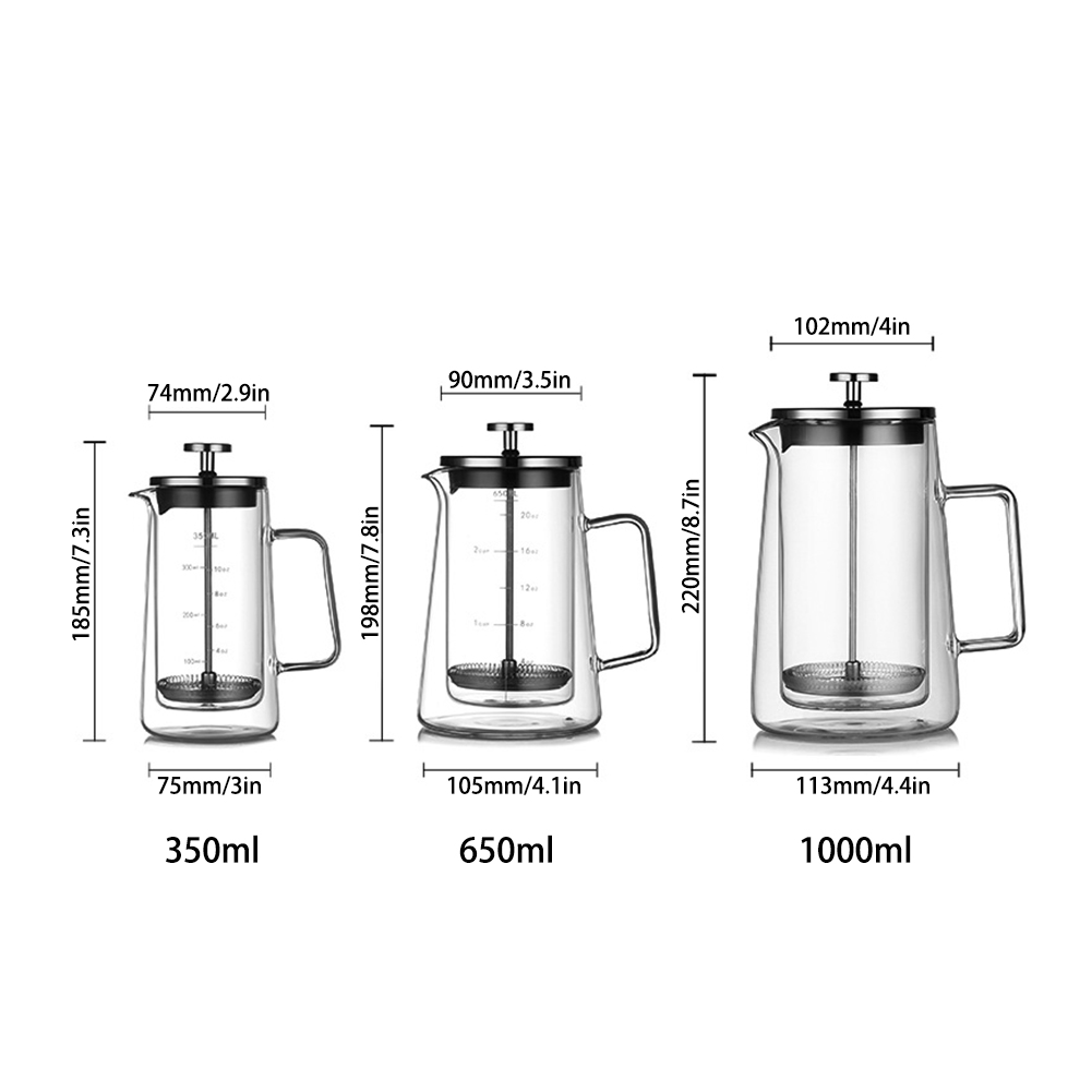 Double Layers French Press Pot - Coffee Tea Pot ulasan dan harga