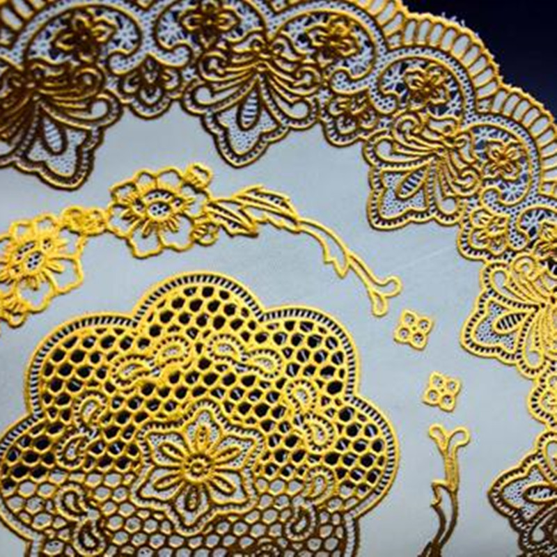 HOT Oval Lace PVC Gold Plastic - Coffee Tea Place ulasan dan harga