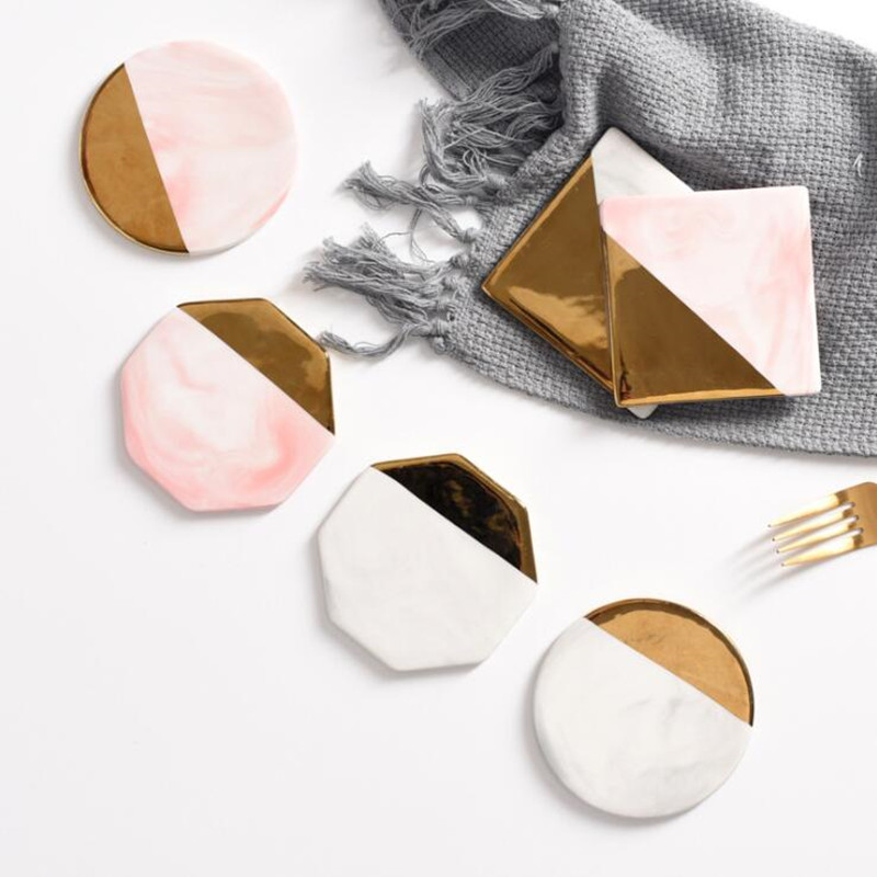 Marble Grain Coasters Ceramics - Coffee Tea Place ulasan dan harga