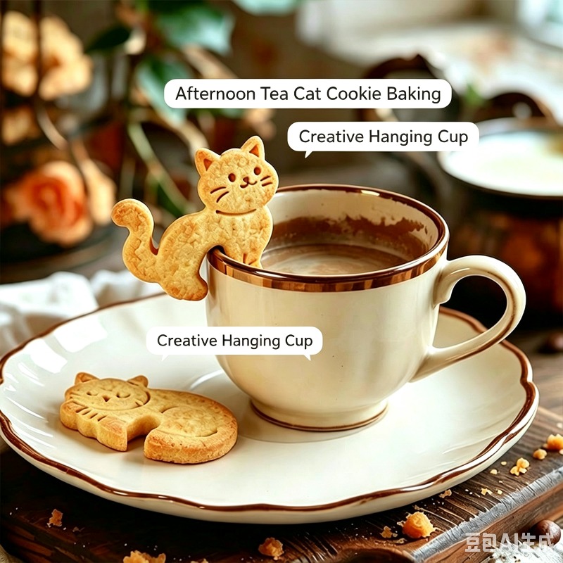 Cartoon Hanging Cup Cat Cookie - Mug Tea Coffee ulasan dan harga