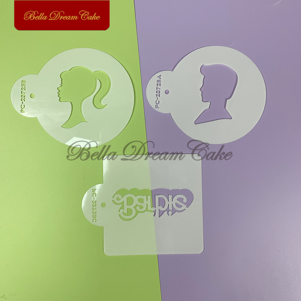 Cartoon Girl/Boy Deisgn Cookie - Coffee Stencil Art ulasan dan harga