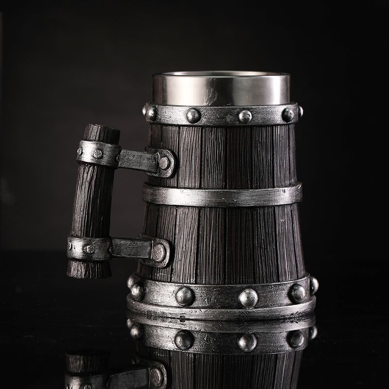 Wood Grain Beer Glass Resin St - Mug Tea Coffee ulasan dan harga