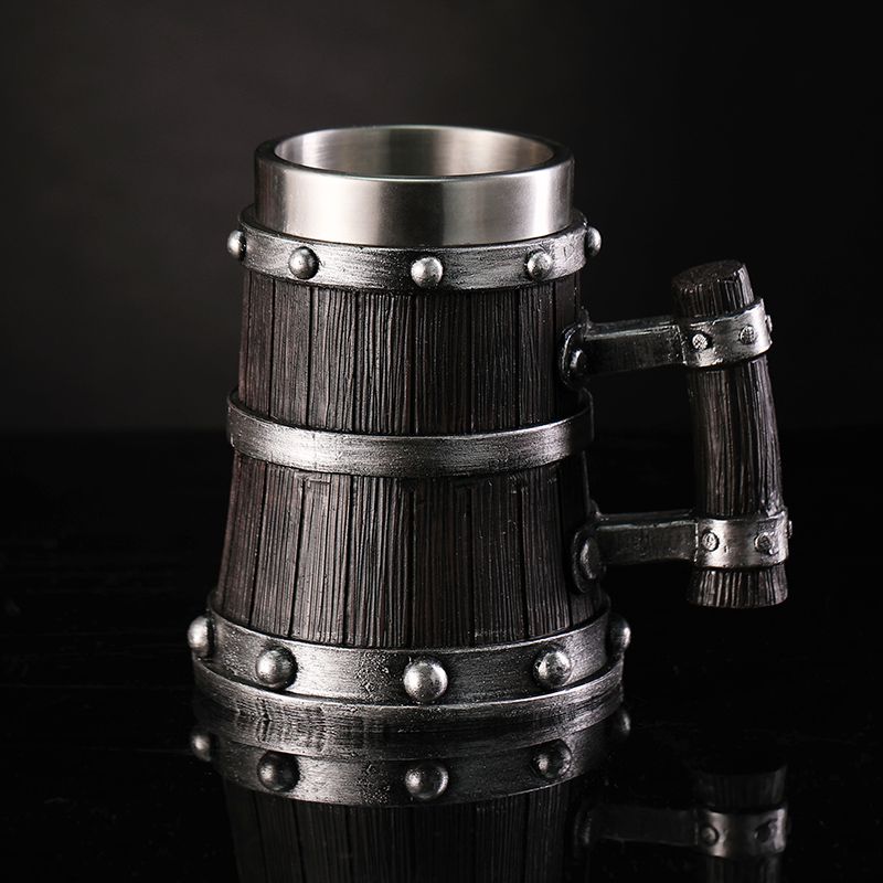 Wood Grain Beer Glass Resin St - Mug Tea Coffee ulasan dan harga