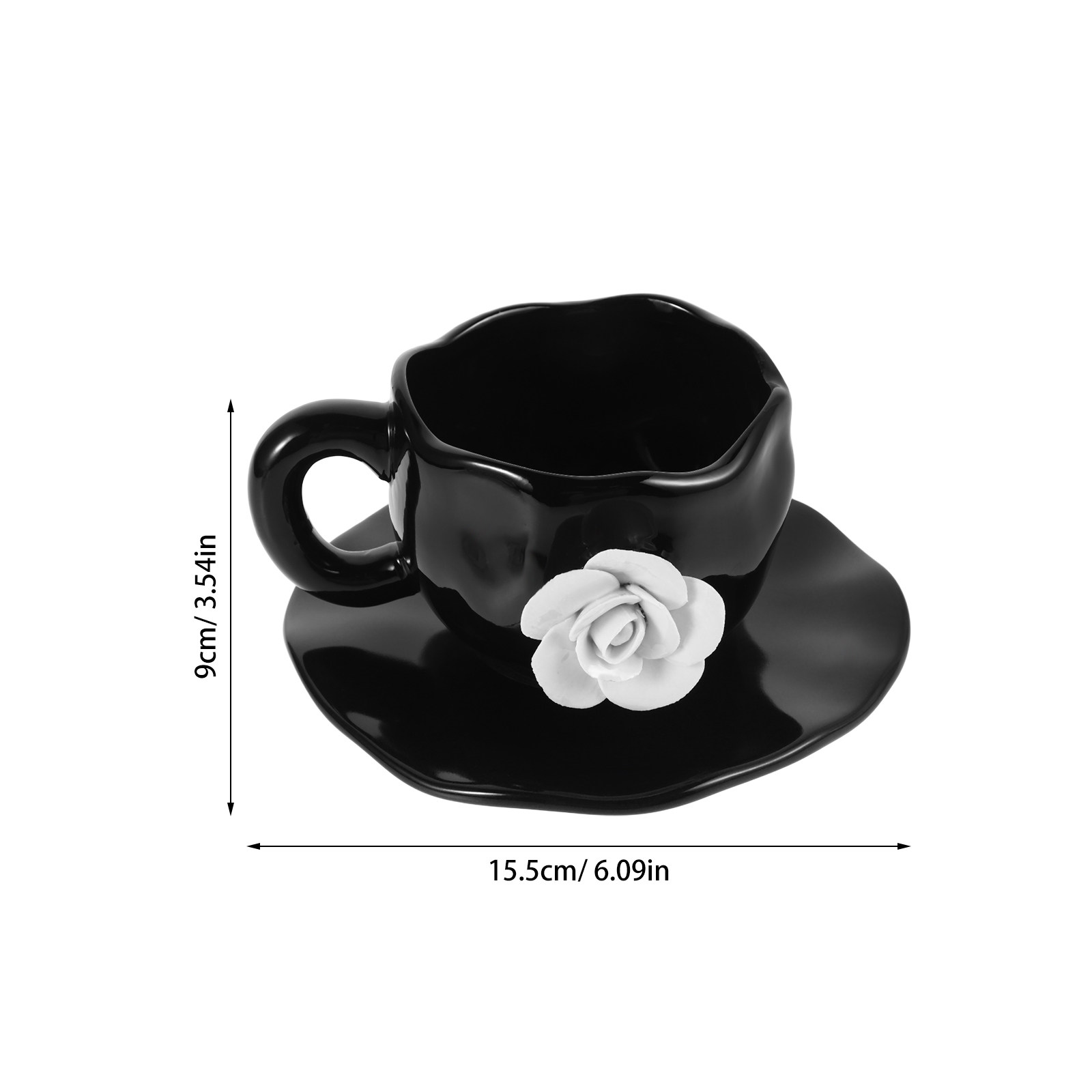 1Set Floral 3D Rose Design Cer - Mug Tea Coffee ulasan dan harga