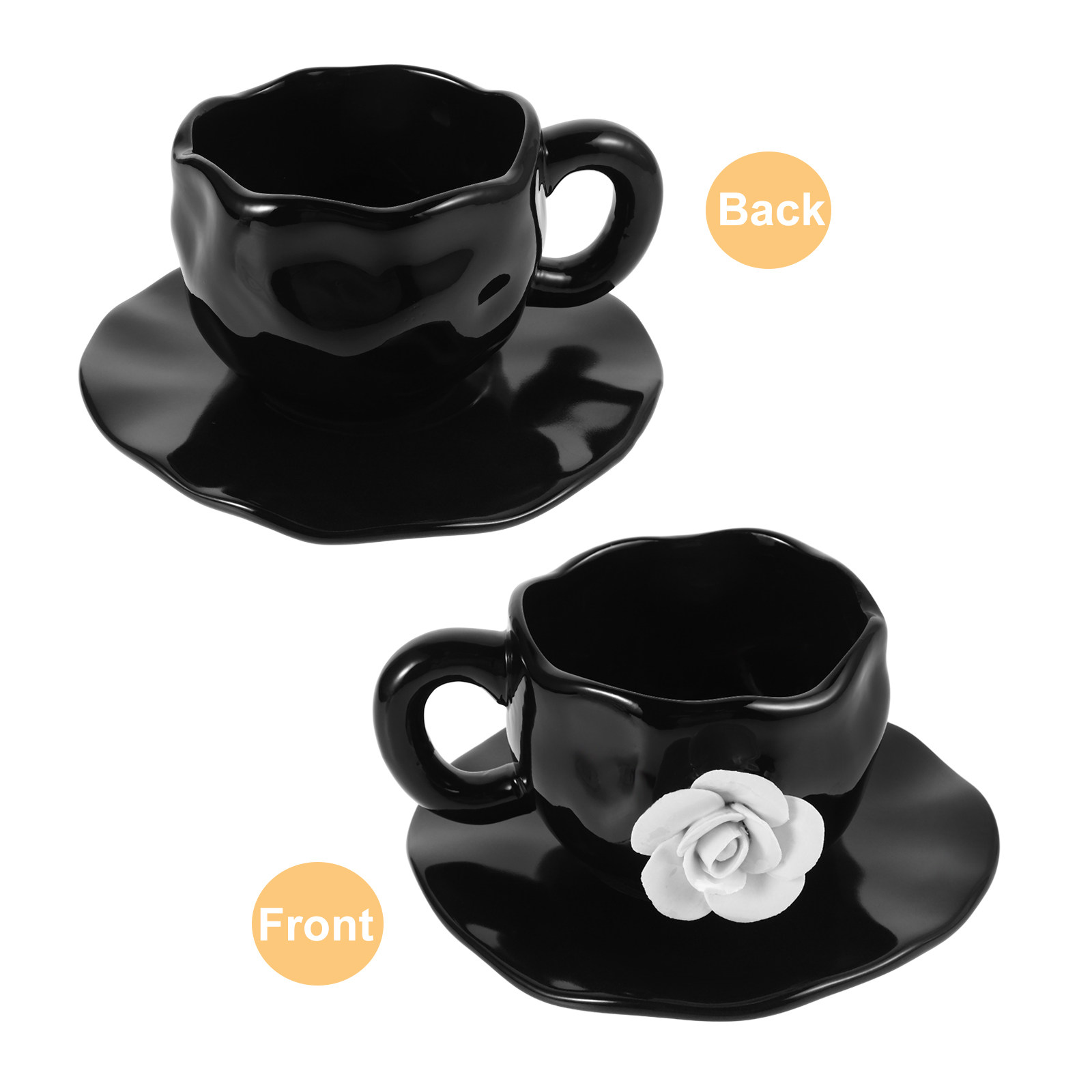 1Set Floral 3D Rose Design Cer - Mug Tea Coffee ulasan dan harga